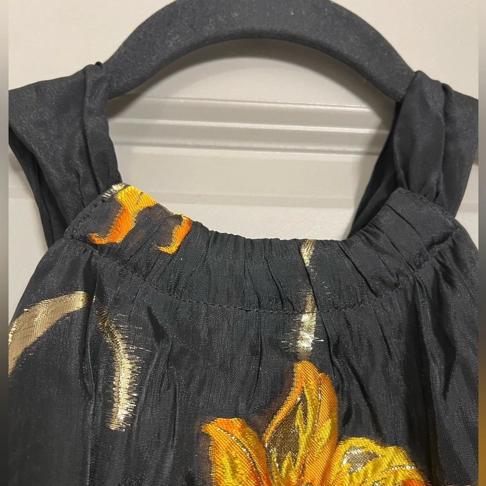 MILLY Hayden Halter Floral Midi Dress Size 6 - Picture 4 of 11